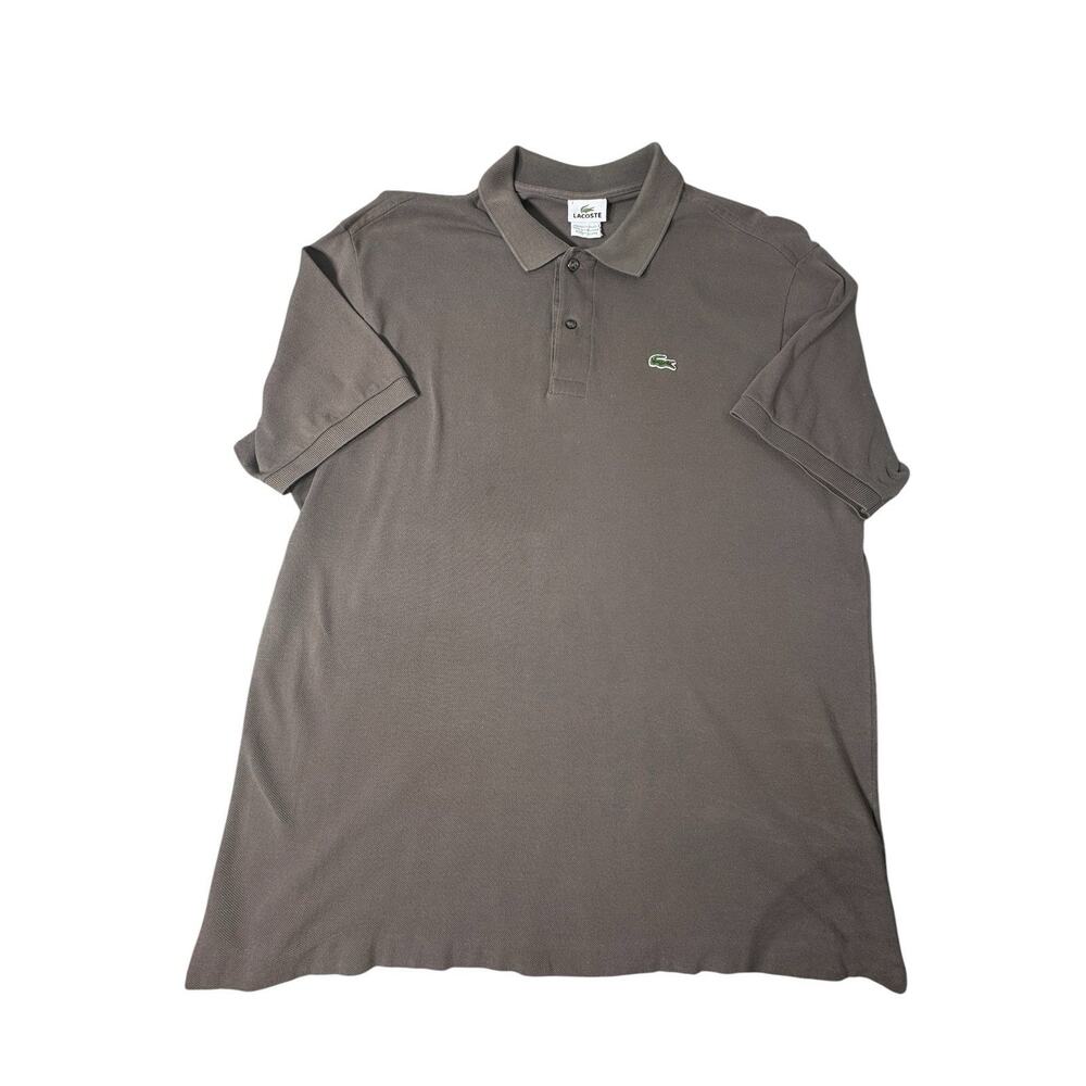 Lacoste Polo Shirt Mens XL (7) Brown Croc Logo Short Sleeve Classic